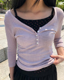 Lopon Ribbed Three Quarter T-shirt