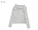 Vida button open neck ribbed knit