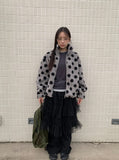 Ratmaru Dot Fleece Zip-Up Jumper