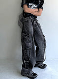 Ripen Strap Cargo Denim Pants