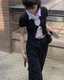 Sera Heart Chain Crop Cardigan