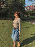 Ain Cutting Cargo Bermuda Denim Pants