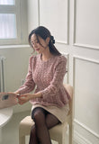 Berin Tweed Puff Peplum Blouse