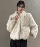 Chocolate Hairy Fur Jacket