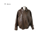 Etin Over Fit Collar Blouson Leather Jacket