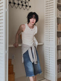 Luffy cut bermuda denim pants