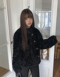 Lour High Neck Vintage Fur Jacket