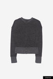 Hiles wide rib round-neck cardigan