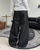 Defen Carpenter Wide Denim Pants