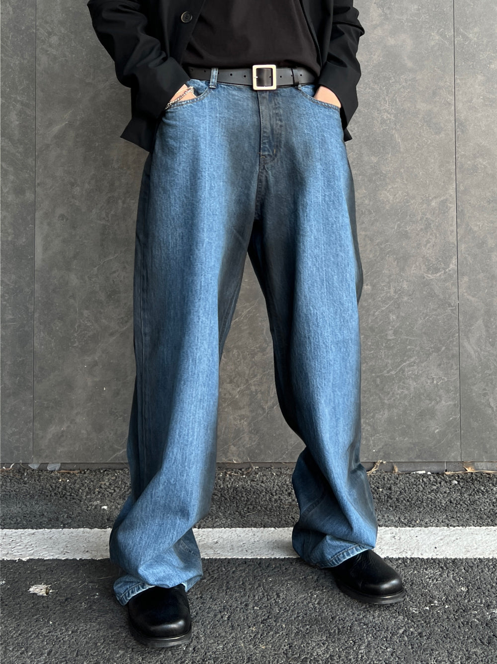 【KOOLOSET】Oil Washed Wide Denim KOOLOSET】Oil Washed Wide Denim KOOLOSET】Oil Washed Wide