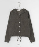 Kollindo String Check Hood Crop Shirt