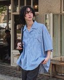 Levi overfit striped half shirt