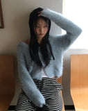 Lonti Angora Sailor Collar Button Cardigan