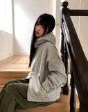 [Brushed Lining] Lao Fleece Two-Way Crop Adjust Hood Zip-Up