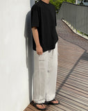 Linen Banding Cargo Wide Pants