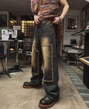 Western wide double knee denim