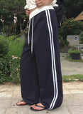 Deumyo Color Matching Track Nylon Banding Wide Pants