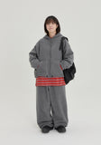 [BAONHAUS] Amoki check color matching fleece banding jogger pants