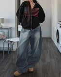 Blind washing balloon denim pants