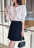Meju Heart-Neck Three Quarter Sleeve Blouse