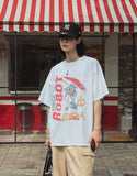 Light Robot Printing Short Sleeve T-shirt