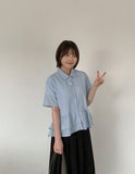 Mamg Tiered Short Sleeve Blouse