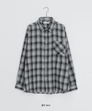 [Unisex] Yugilli Color Check Over Long Sleeve Shirt