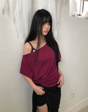 Lecan Off-Shoulder Short Sleeve T-shirt