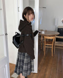 Kuan Hood High Neck Button Knit Cardigan