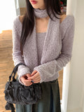 [Wool 20] Bafe Fleece Deep U-Neck Knit Muffler Set