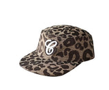 Multi-pattern leather strap pillbox ballcap