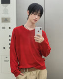 Air V-neck Linen Long Sleeve Knit