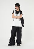 Trudy pintuck balloon wide shirring cargo pants