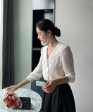 Moen frill lace blouse