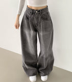 Cut Line Vintage Balloon Wide Denim Pants