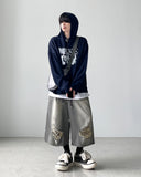 Marble Gray Crop Denim Pants