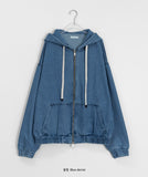 [unisex] Hakumi Two Way Over Denim Hood Jacket Jumper