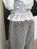 Hoan Lace Sleeveless Shirring Hood Zip-Up