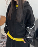 Rubid Crack Star Hood Zip-Up