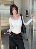Chaerin Deep U-Neck Two-Way Layered T-Shirt