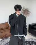Karen Diagonal Herringbone Crop Jacket