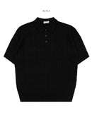 Skew Twist Short Sleeve Collar Knit