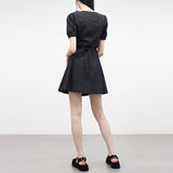 Clony Puff Raw Denim One Piece