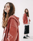 Dust pigment hood zip-up