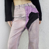 (Unisex) Buroon Incision Color Matching Pants