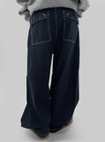 Runes back pocket wide denim