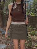Vivi Unbalance Rribbed Sleeveless