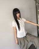 Pedi Stripe Embo Wrinkle Short Sleeve Shirt