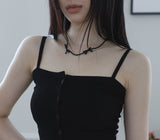 Ribbon pearl necklace