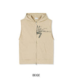 Seventh Lettering Hooded Zip-Up Vest